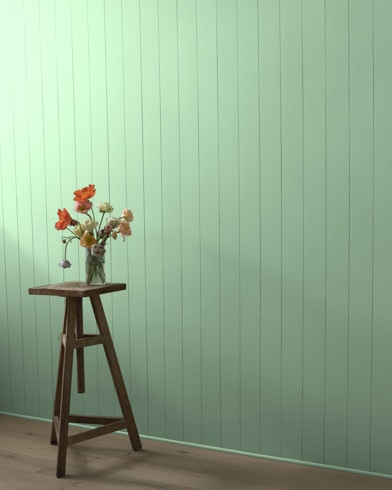 Painted wall with Acadia Green 2034-50