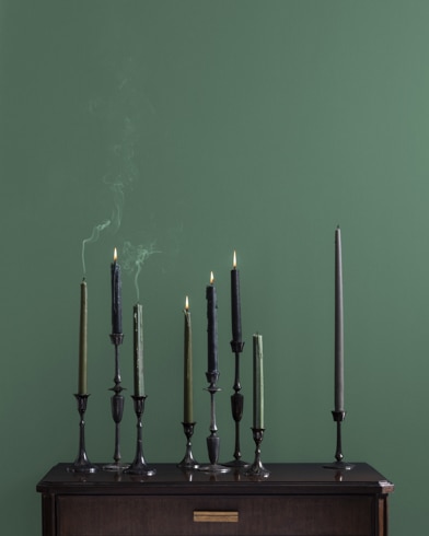 Painted wall with Gothic Green 637