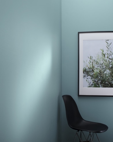 Painted wall with Ocean City Blue 718